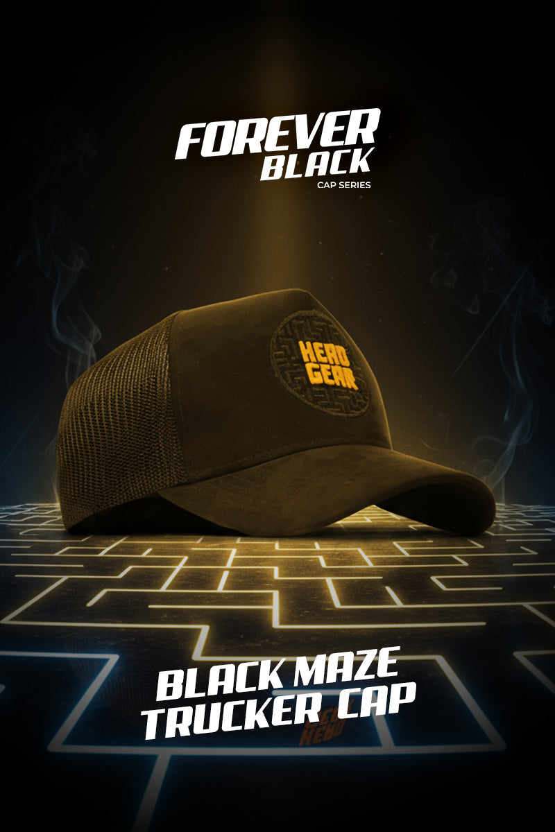 HEAD GEAR BLACK MAZE TRUCKER CAP
