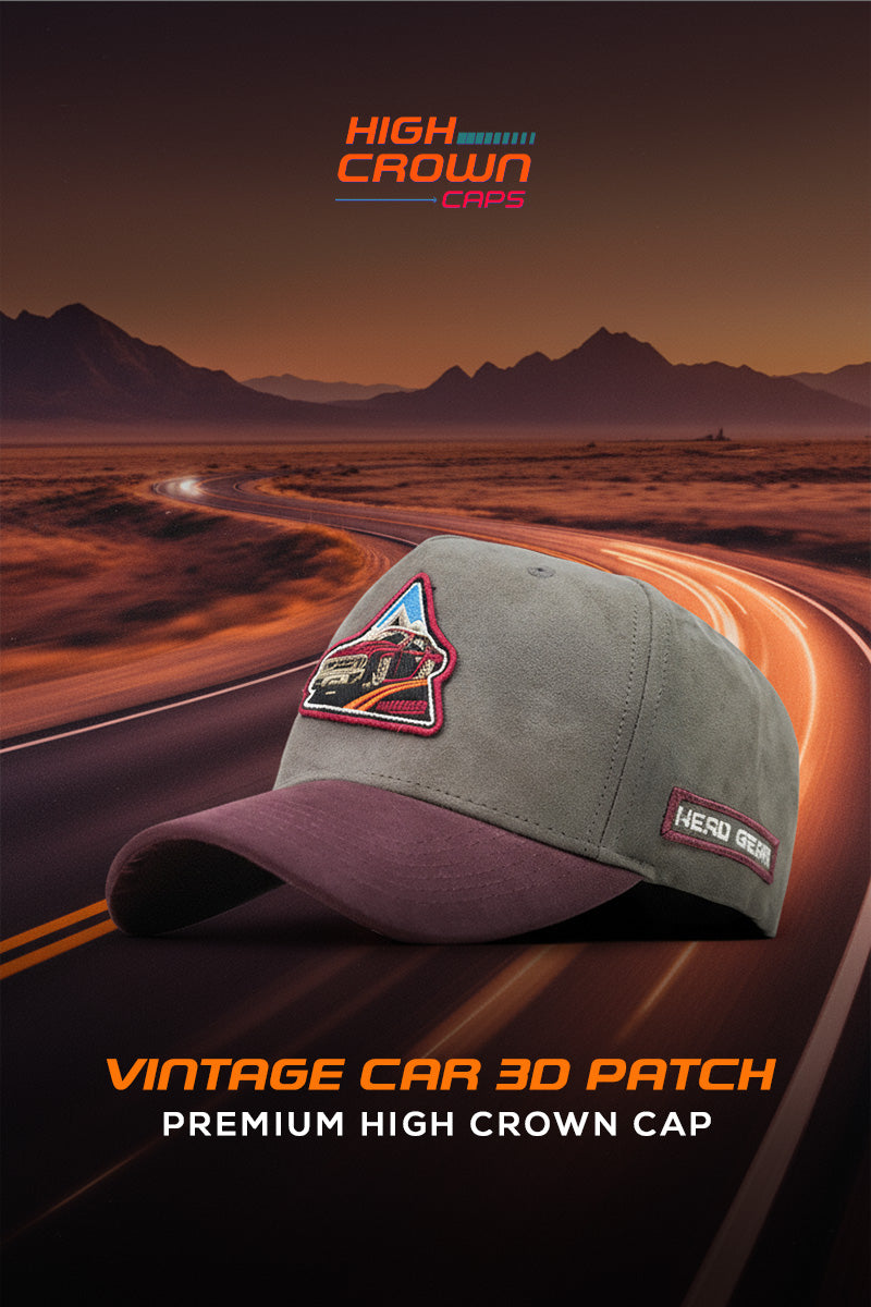 HEAD GEAR VINTAGE CAR 3D PATCH PREMIUM HIGH CROWN CAP