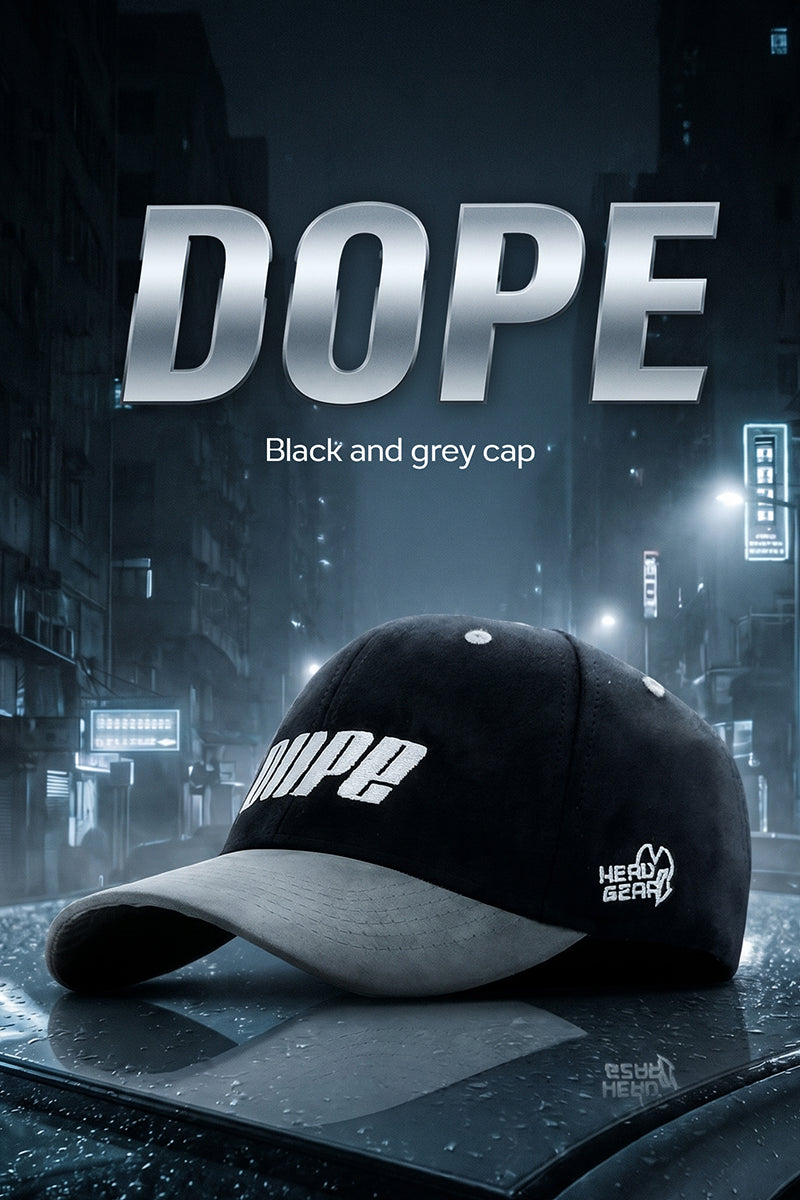 HEAD GEAR DOPE BLACK AND GREY CAP