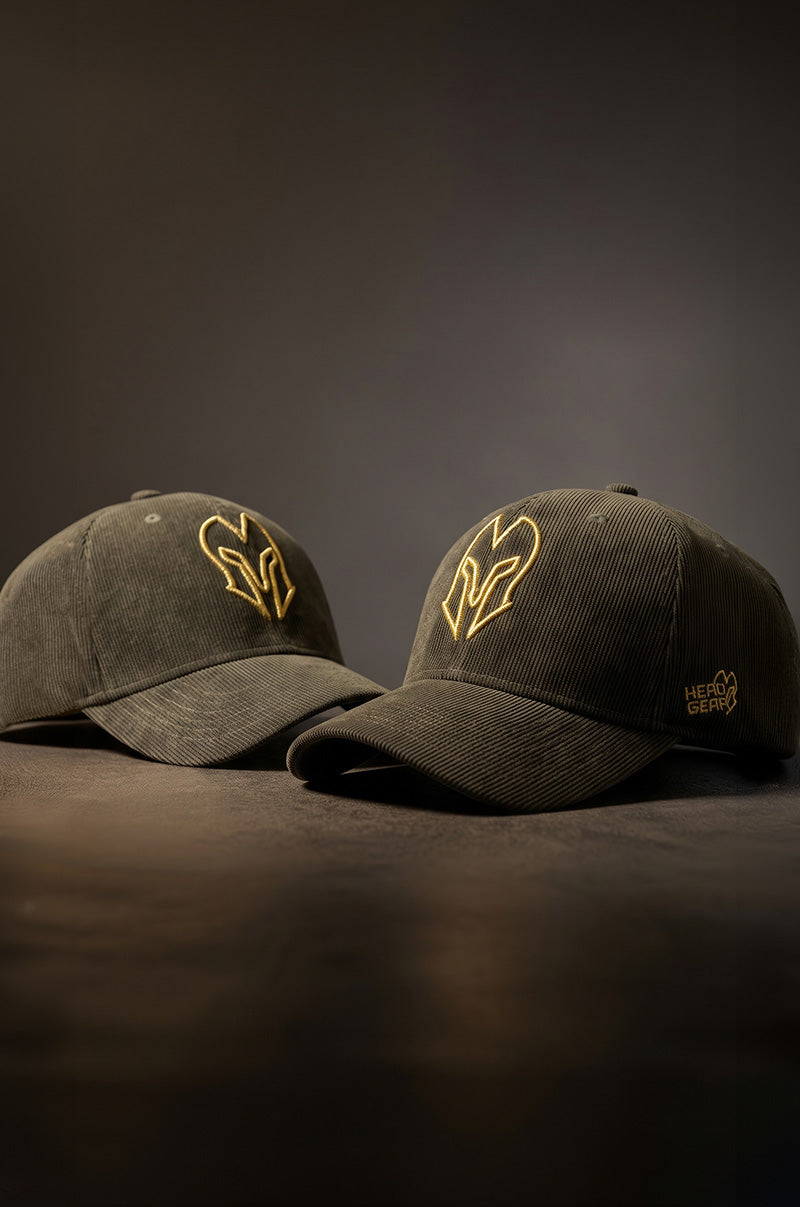 HEAD GEAR OLIVE GOLD SUEDE CORD LIMITED EDITION CAP
