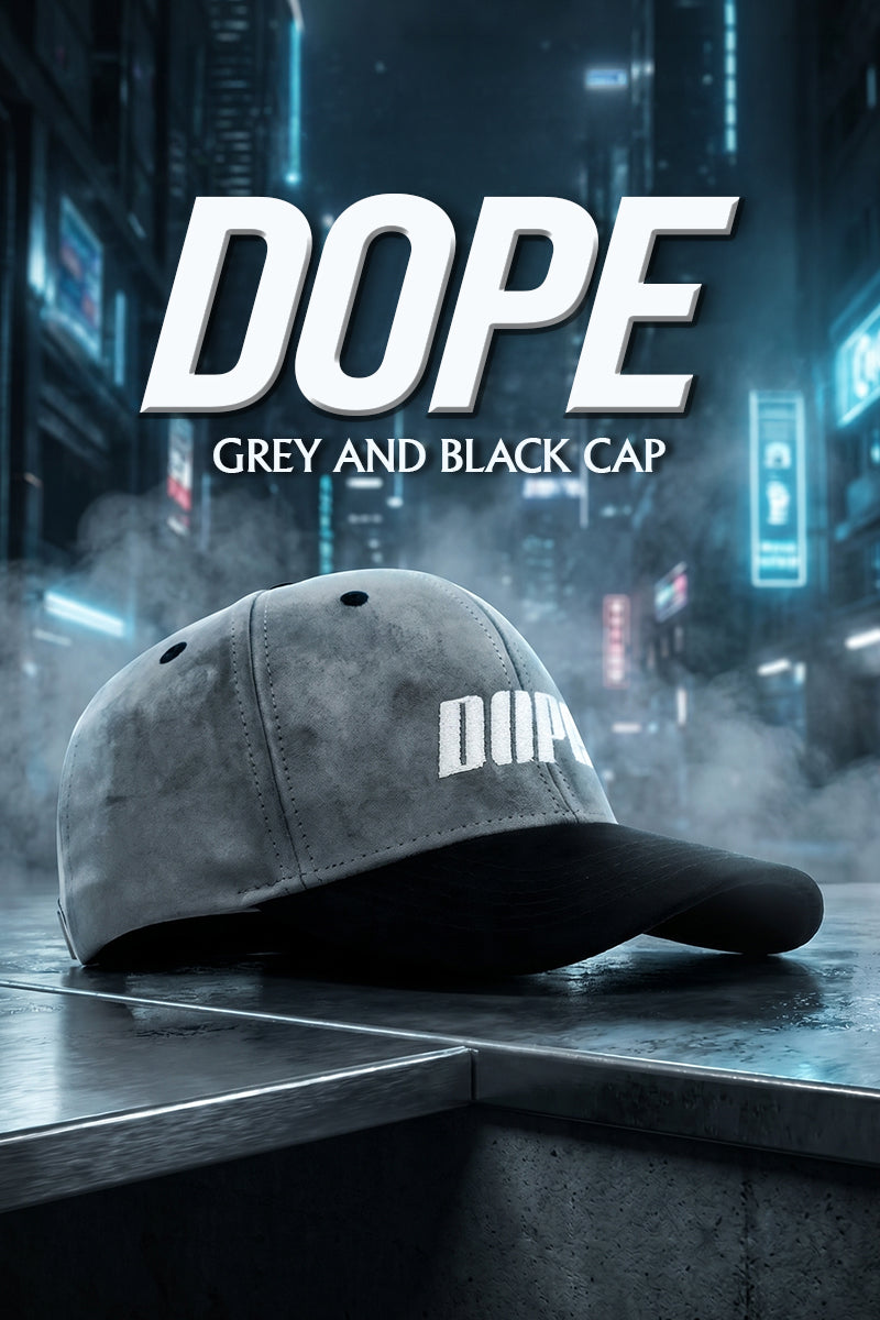 HEAD GEAR DOPE GREY AND BLACK CAP