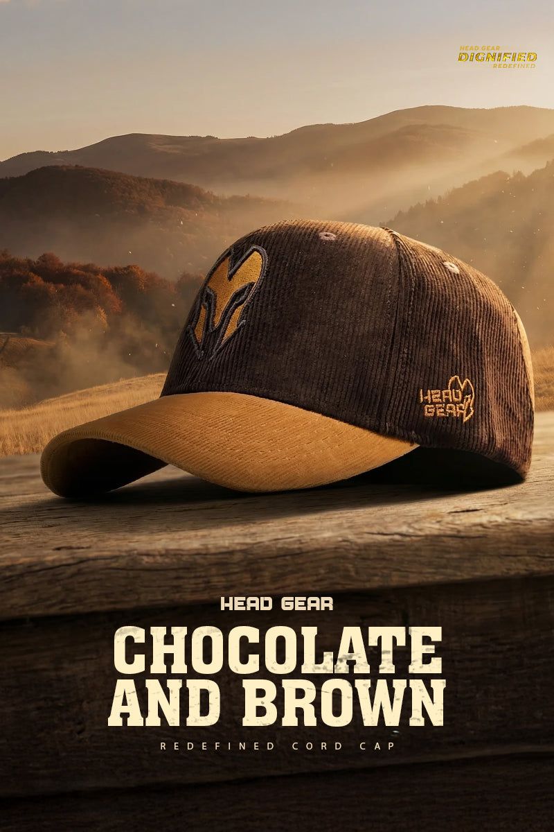 HEAD GEAR CHOCOLATE AND BROWN REDEFINED CORD CAP
