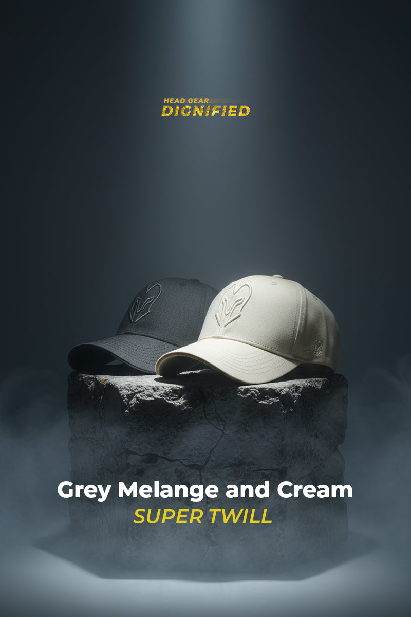 2 PCS COMBO OF GREY MELANGE AND CREAM SUPER TWILL
