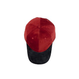 HEAD GEAR RED GREY DUAL TONE CORD CAP