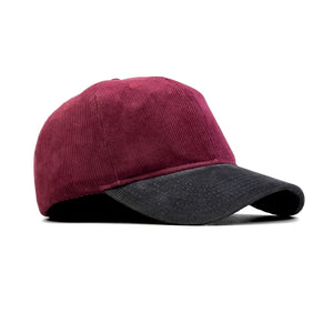 HEAD GEAR RED WINE GREY DUAL TONE CORD CAP