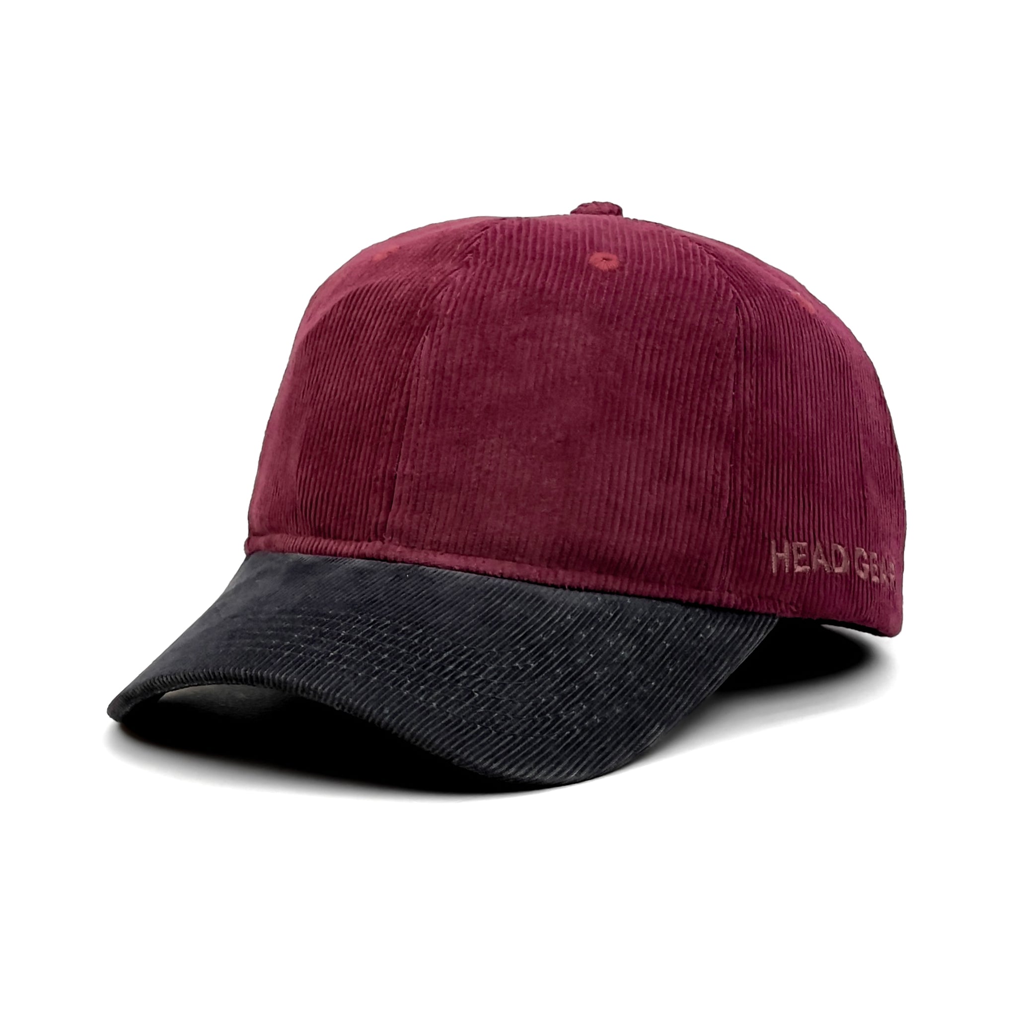 HEAD GEAR RED WINE GREY DUAL TONE CORD CAP