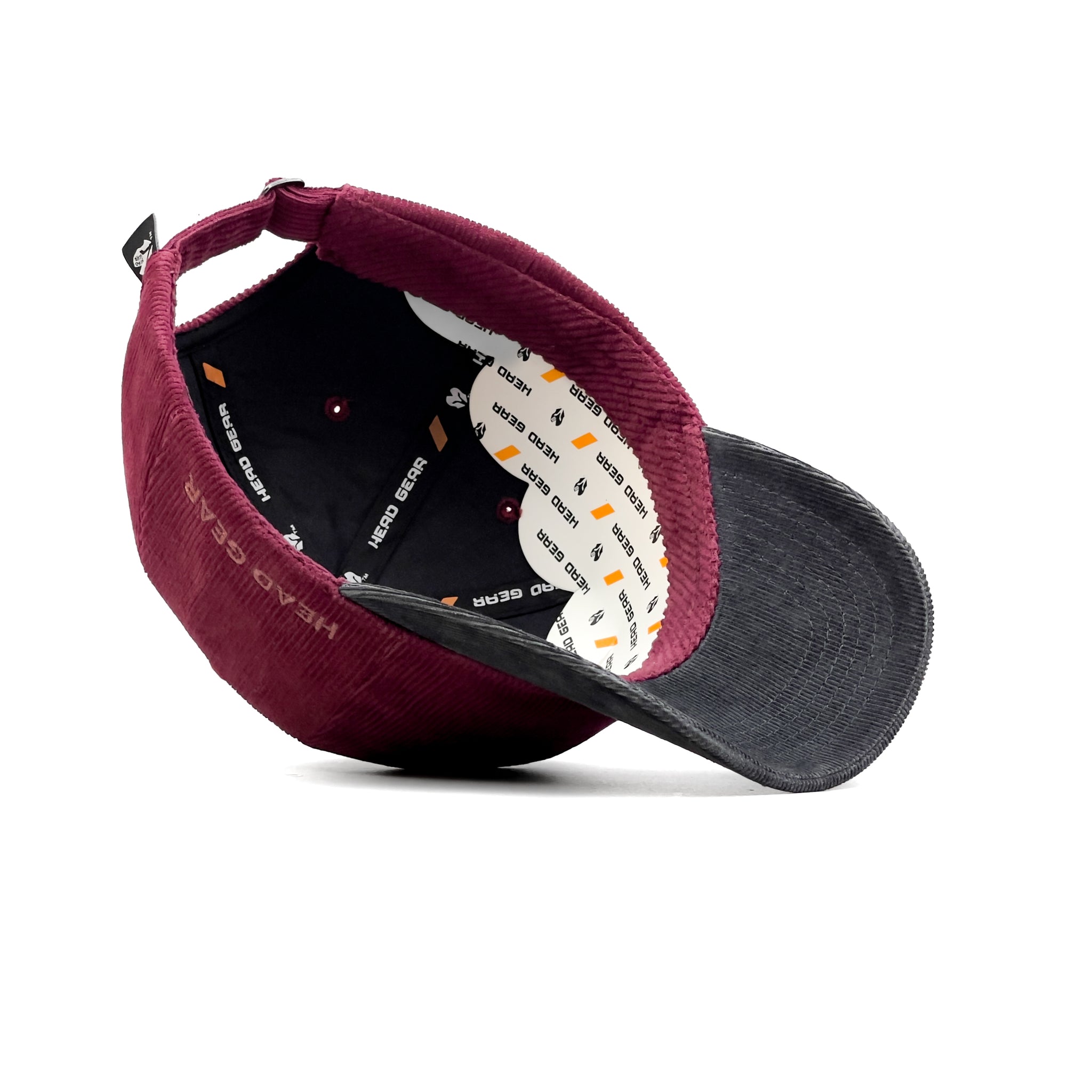 HEAD GEAR RED WINE GREY DUAL TONE CORD CAP