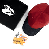 HEAD GEAR RED GREY DUAL TONE CORD CAP