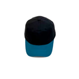 HEAD GEAR BLACK TEAL BLUE DUAL TONE CAP