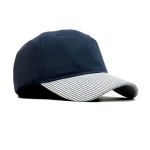 HEAD GEAR NAVY BLUE STRIPED CAP
