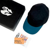 HEAD GEAR BLACK TEAL BLUE DUAL TONE CAP