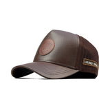 HEAD GEAR CHOCOLATE FAUX LEATHER TRUCKER LIMITED EDITION CAP