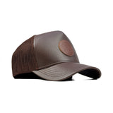 HEAD GEAR CHOCOLATE FAUX LEATHER TRUCKER LIMITED EDITION CAP