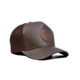 HEAD GEAR CHOCOLATE FAUX LEATHER TRUCKER LIMITED EDITION CAP