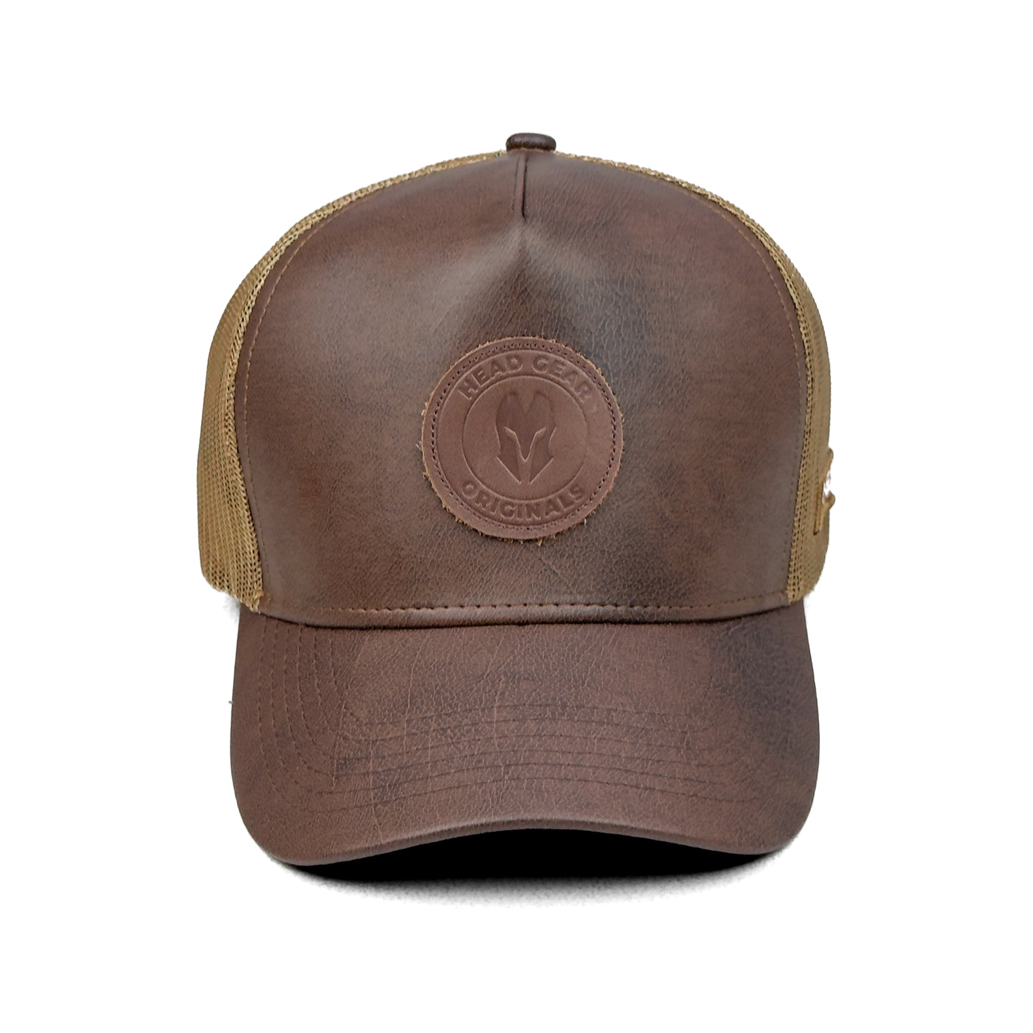 HEAD GEAR ASH BROWN FAUX LEATHER LIMITED EDITION CAP