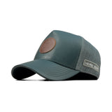 HEAD GEAR SEA GREEN FAUX LEATHER TRUCKER LIMITED EDITION CAP