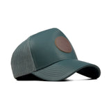 HEAD GEAR SEA GREEN FAUX LEATHER TRUCKER LIMITED EDITION CAP