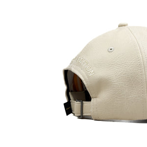 HEAD GEAR OFF-WHITE FAUX LEATHER LIMITED EDITION CAP