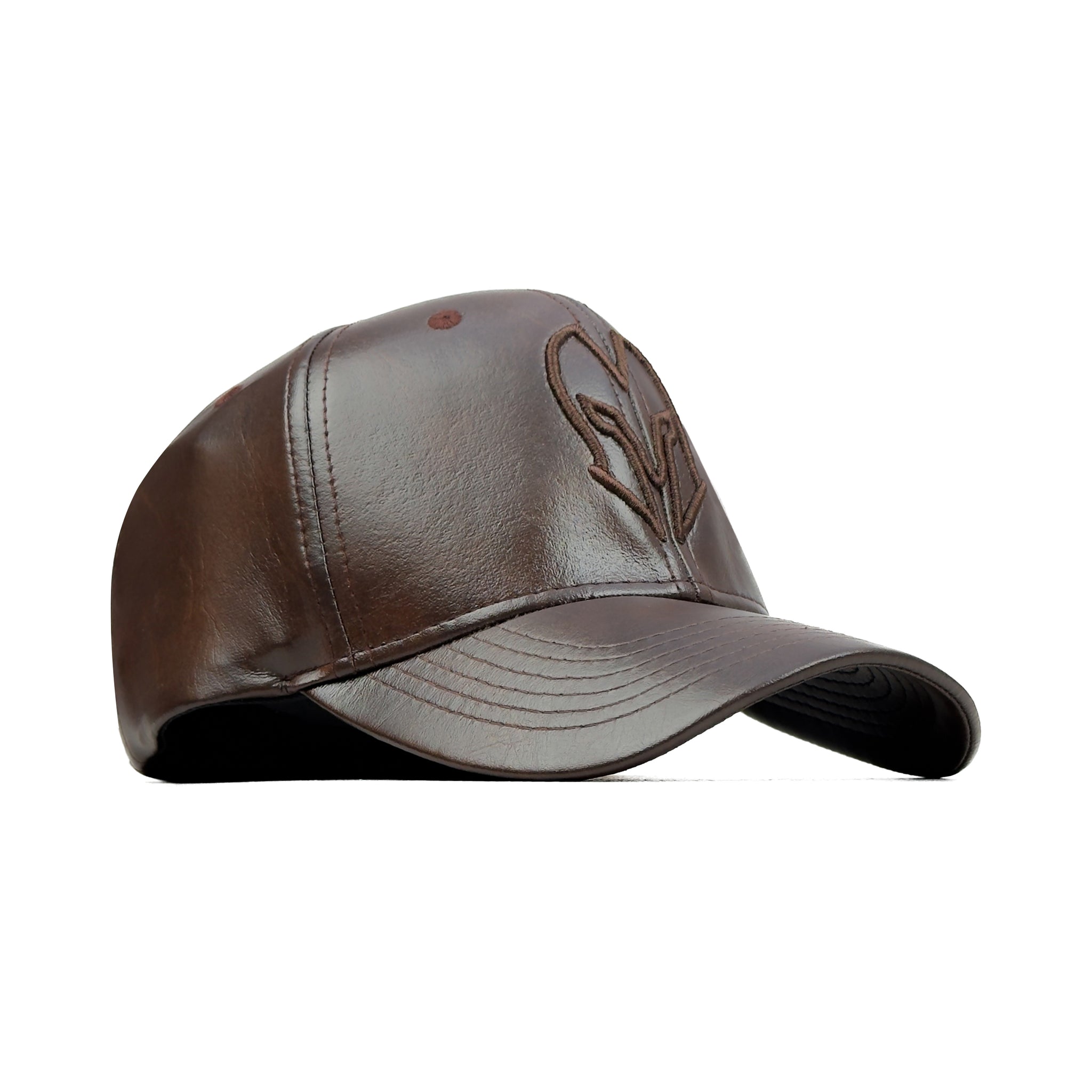 HEAD GEAR DARK BROWN FAUX LEATHER LIMITED EDITION CAP