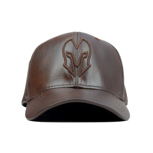 HEAD GEAR DARK BROWN FAUX LEATHER LIMITED EDITION CAP