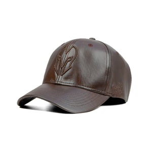 HEAD GEAR DARK BROWN FAUX LEATHER LIMITED EDITION CAP