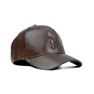 HEAD GEAR DARK BROWN FAUX LEATHER LIMITED EDITION CAP