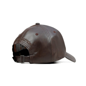 HEAD GEAR DARK BROWN FAUX LEATHER LIMITED EDITION CAP