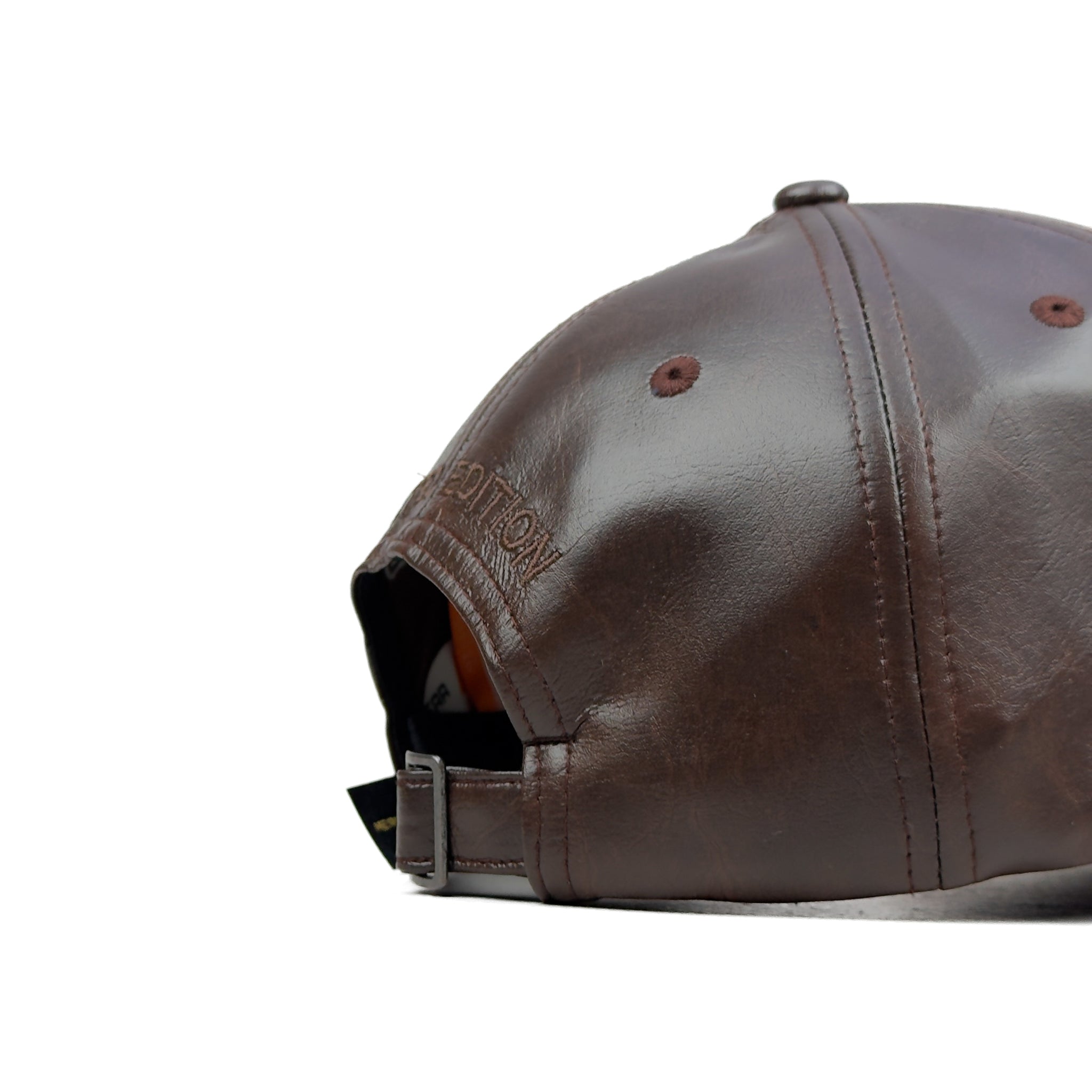 HEAD GEAR DARK BROWN FAUX LEATHER LIMITED EDITION CAP