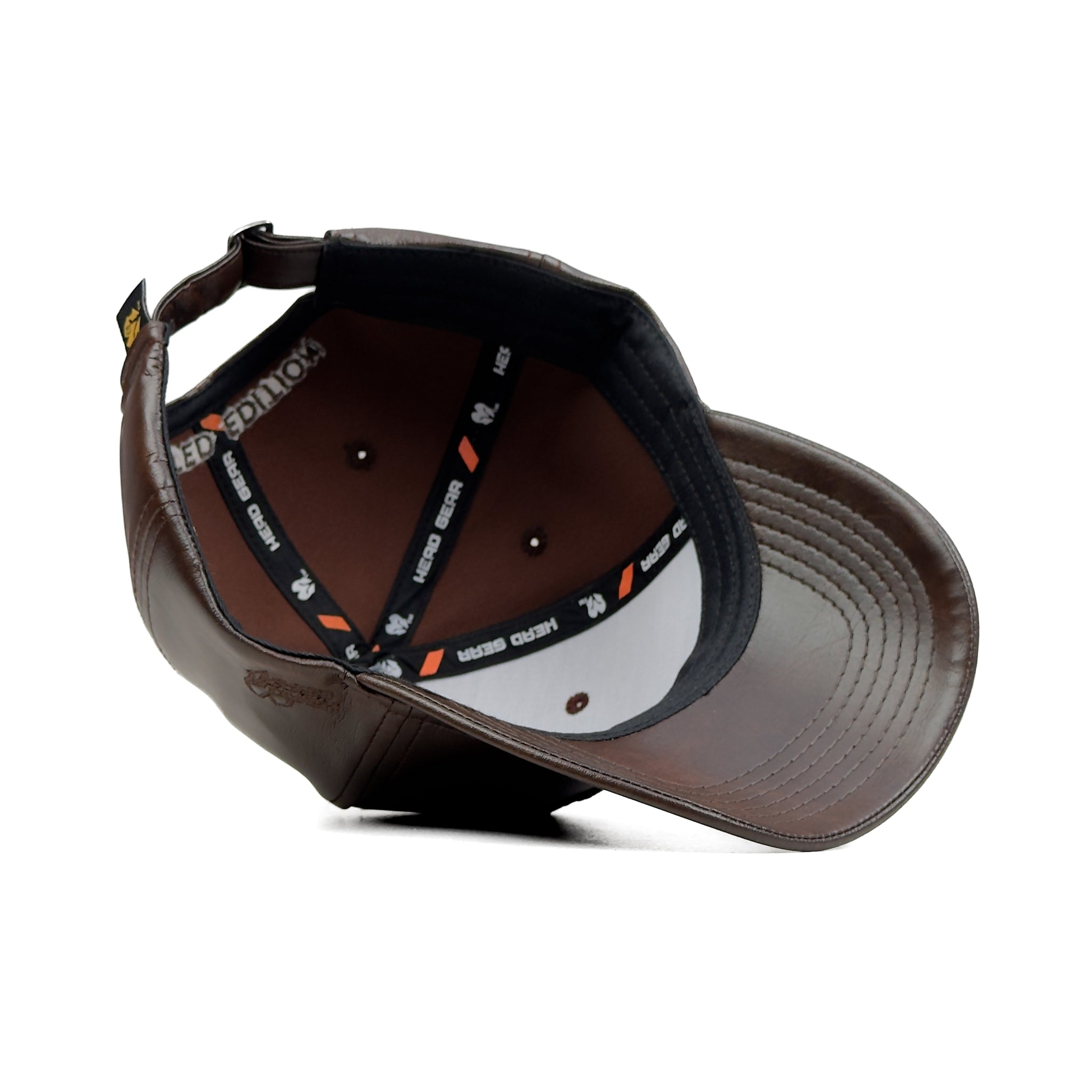 HEAD GEAR DARK BROWN FAUX LEATHER LIMITED EDITION CAP