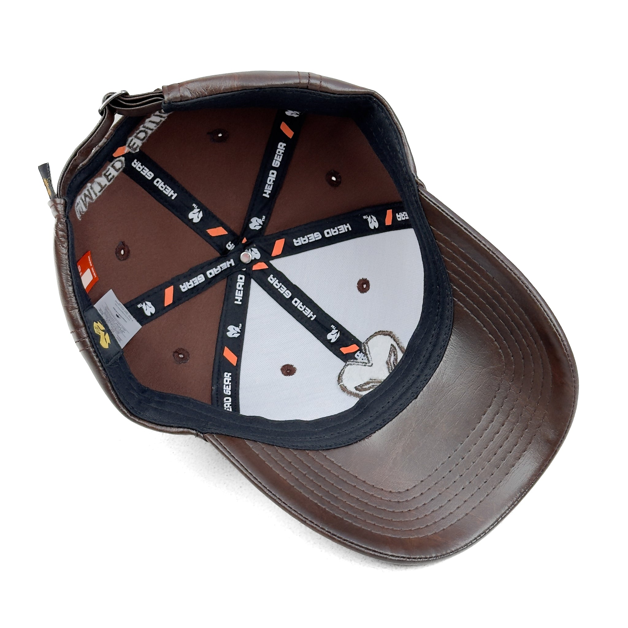 HEAD GEAR DARK BROWN FAUX LEATHER LIMITED EDITION CAP