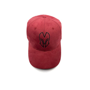 HEAD GEAR MAROON SUEDE LOGO CAP