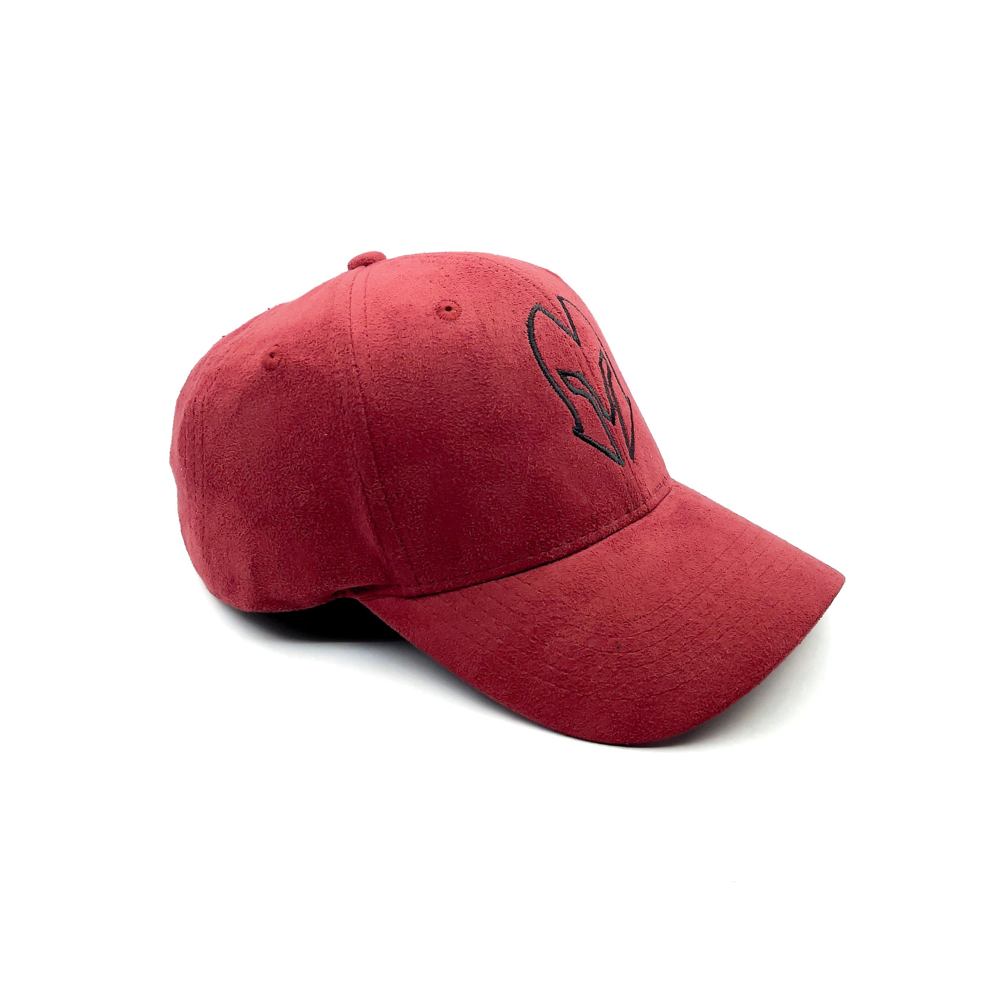 HEAD GEAR MAROON SUEDE LOGO CAP