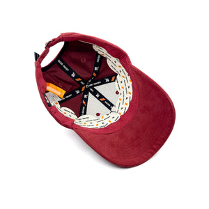 HEAD GEAR MAROON SUEDE LOGO CAP