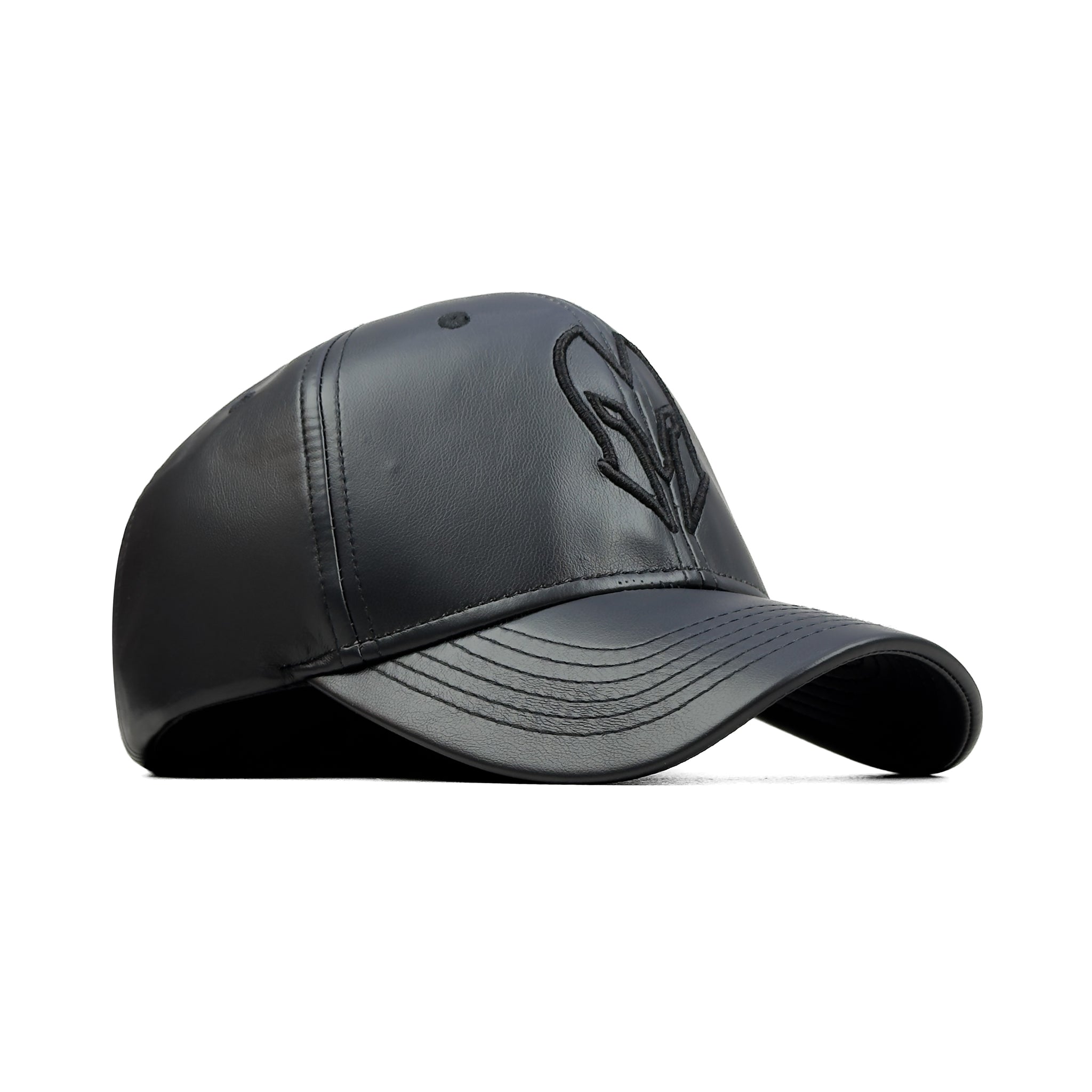 HEAD GEAR BLACK FAUX LEATHER LIMITED EDITION CAP