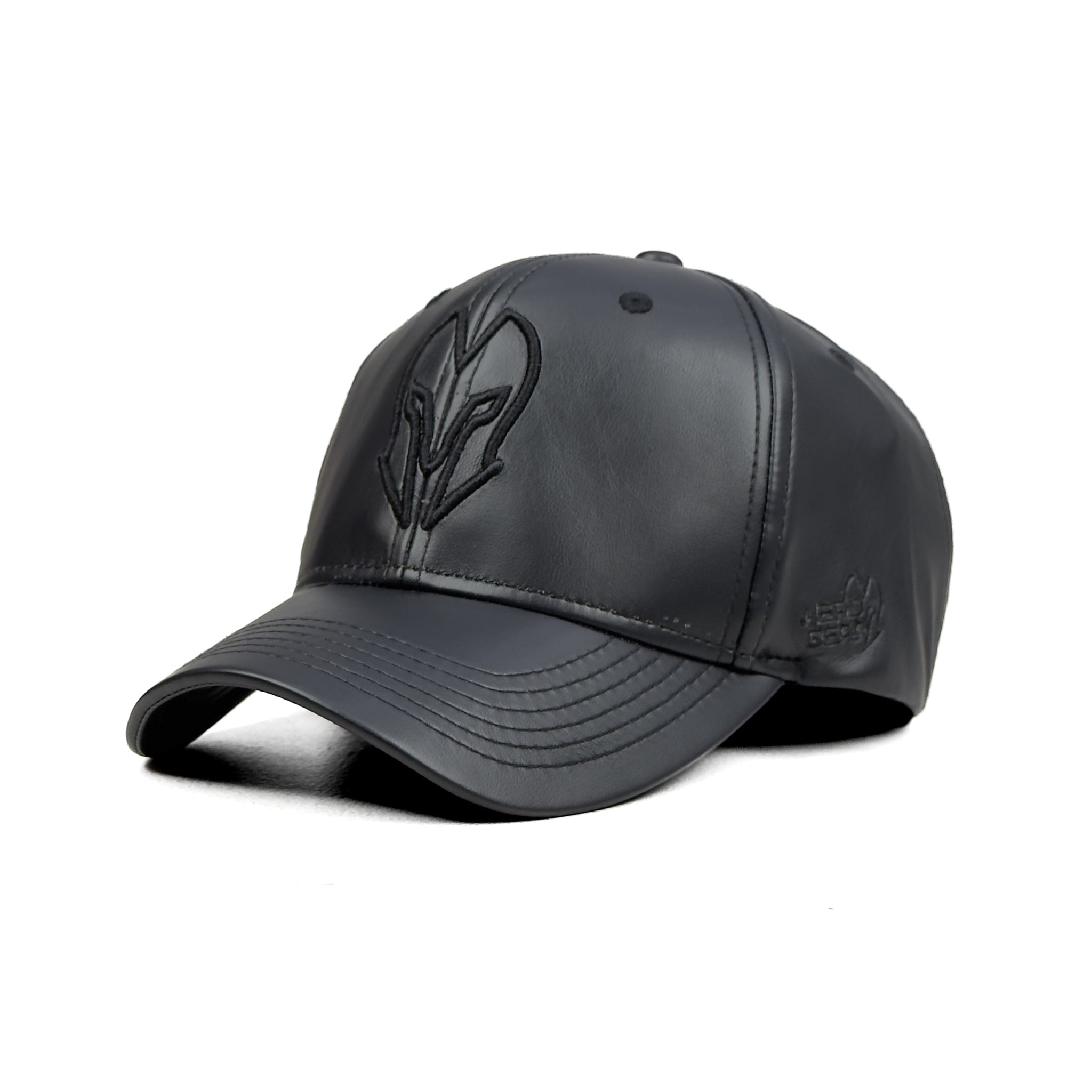 HEAD GEAR BLACK FAUX LEATHER LIMITED EDITION CAP