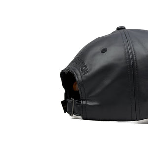 HEAD GEAR BLACK FAUX LEATHER LIMITED EDITION CAP