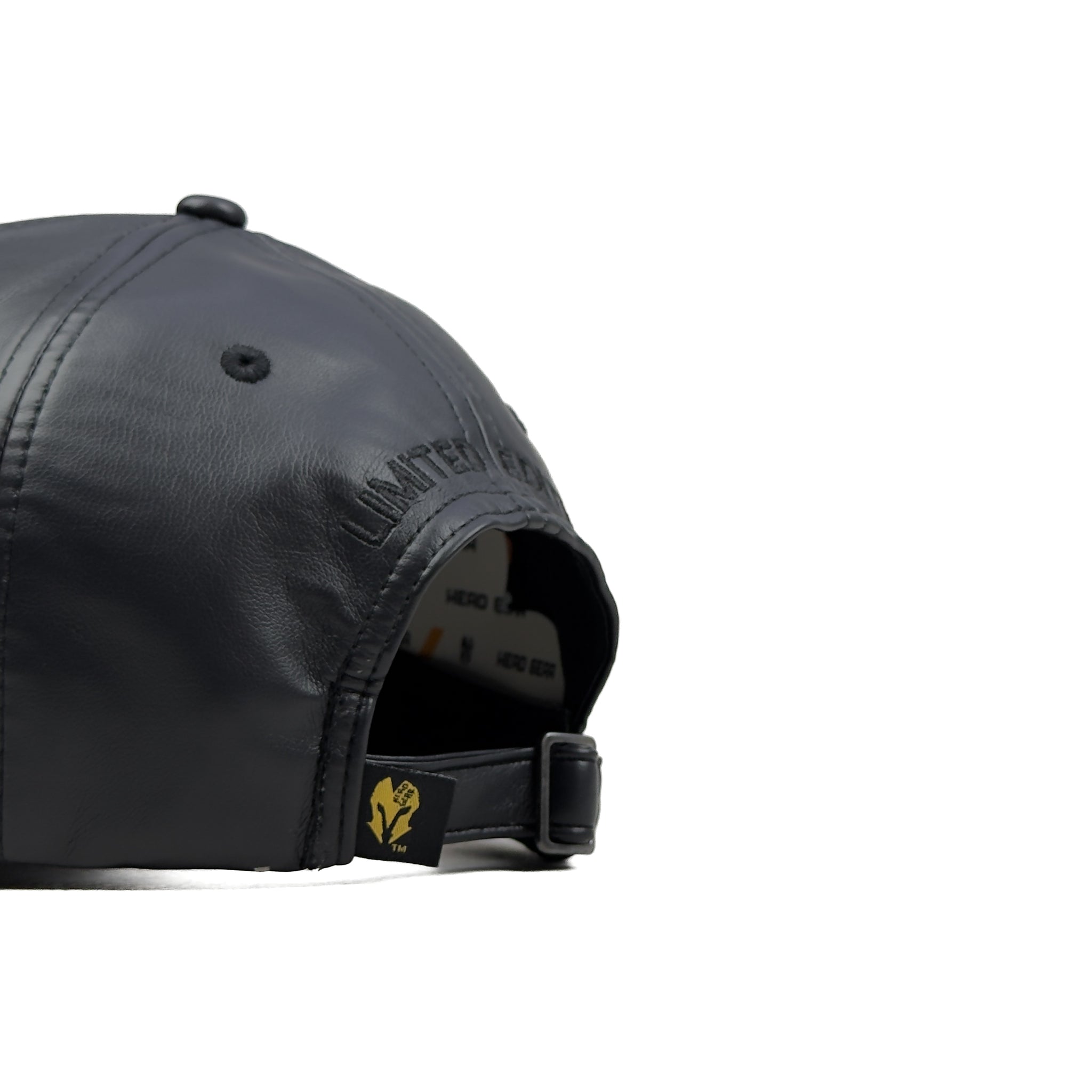 HEAD GEAR BLACK FAUX LEATHER LIMITED EDITION CAP