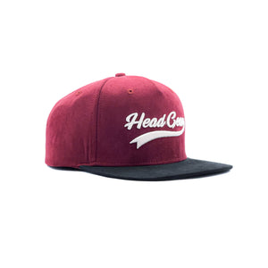 HEAD GEAR FLAT VISOR BURGUNDY SUEDE CAP