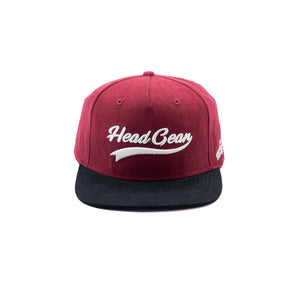 HEAD GEAR FLAT VISOR BURGUNDY SUEDE CAP