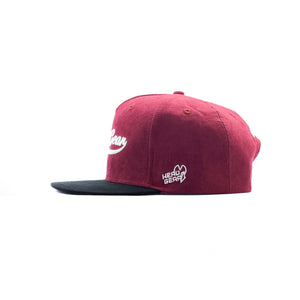 HEAD GEAR FLAT VISOR BURGUNDY SUEDE CAP