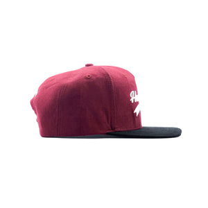 HEAD GEAR FLAT VISOR BURGUNDY SUEDE CAP