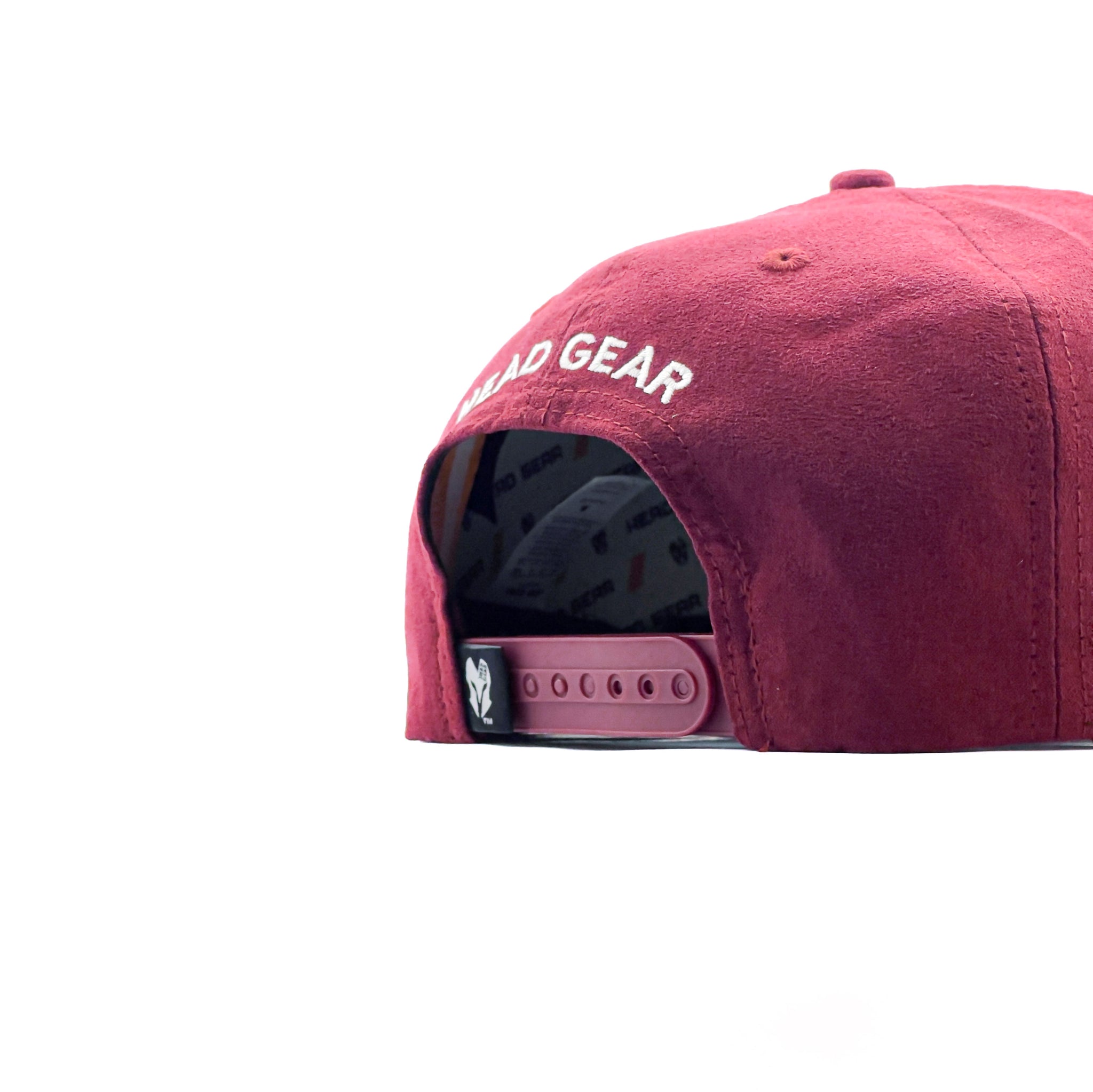 HEAD GEAR FLAT VISOR BURGUNDY SUEDE CAP