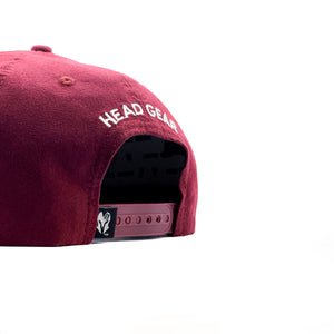 HEAD GEAR FLAT VISOR BURGUNDY SUEDE CAP