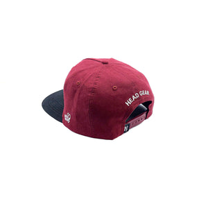 HEAD GEAR FLAT VISOR BURGUNDY SUEDE CAP