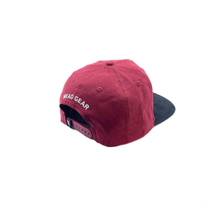 HEAD GEAR FLAT VISOR BURGUNDY SUEDE CAP