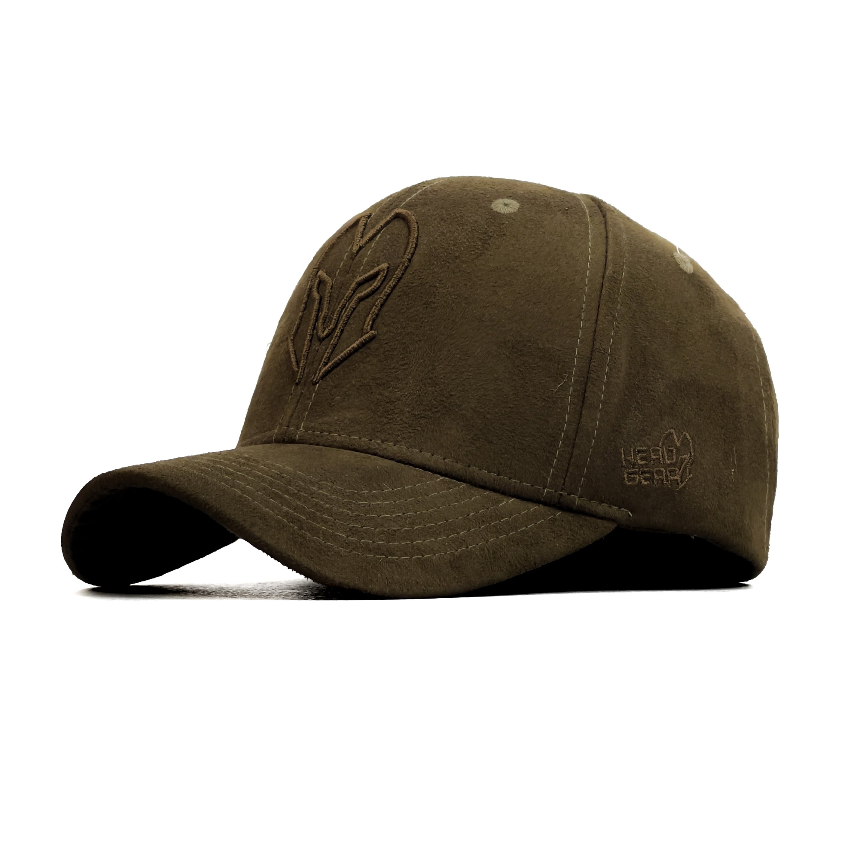 【typeservice】24fw Graphic Suede Cap Tan Suede Leather Baseball Cap, Hatsquare Leather Hat