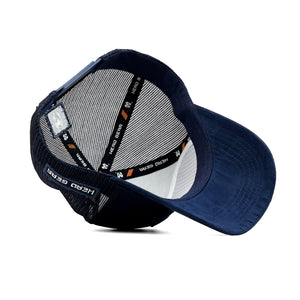 HEAD GEAR BLUE SUPER SUEDE TRUCKER CAP