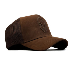 HEAD GEAR CHOCOLATE SUPER SUEDE TRUCKER CAP