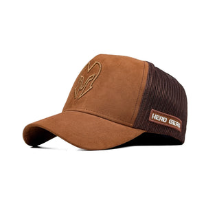 HEAD GEAR CHOCOLATE SUPER SUEDE TRUCKER CAP