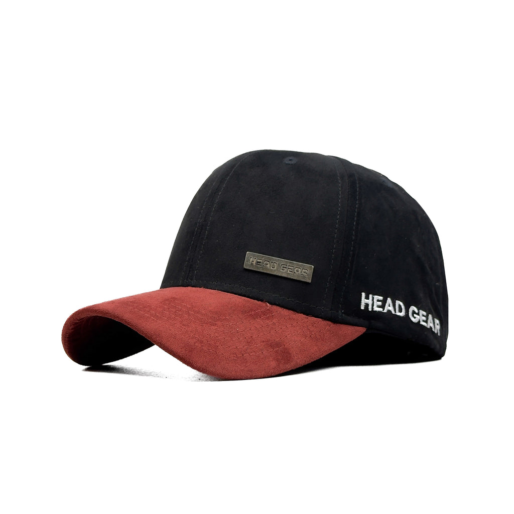 HEAD GEAR BLACK RED DUAL TONE RUSTIC METAL CAP